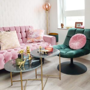 Mijn slaapkamer roze bank Kare Design