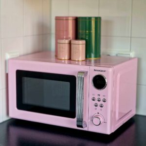 Roze keukenapparaten roze magnetron retro keukenapparatuur